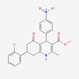 molecular formula C24H21ClN2O5 B4896156 methyl 7-(2-chlorophenyl)-2-methyl-4-(4-nitrophenyl)-5-oxo-1,4,5,6,7,8-hexahydro-3-quinolinecarboxylate 