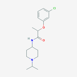 molecular formula C17H25ClN2O2 B4896179 2-(3-chlorophenoxy)-N-(1-isopropyl-4-piperidinyl)propanamide 