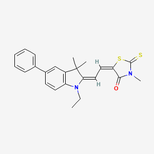 molecular formula C24H24N2OS2 B4896192 5-[2-(1-ethyl-3,3-dimethyl-5-phenyl-1,3-dihydro-2H-indol-2-ylidene)ethylidene]-3-methyl-2-thioxo-1,3-thiazolidin-4-one 