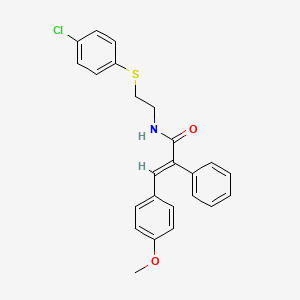 molecular formula C24H22ClNO2S B4896199 N-{2-[(4-chlorophenyl)thio]ethyl}-3-(4-methoxyphenyl)-2-phenylacrylamide 