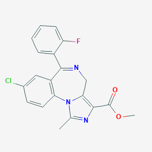 molecular formula C20H15ClFN3O2 B048962 methyl 8-chloro-6-(2-fluorophenyl)-1-methyl-4H-imidazo[1,5-a][1,4]benzodiazepine-3-carboxylate CAS No. 59468-42-7