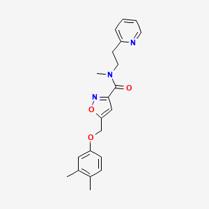molecular formula C21H23N3O3 B4896210 5-[(3,4-dimethylphenoxy)methyl]-N-methyl-N-[2-(2-pyridinyl)ethyl]-3-isoxazolecarboxamide 