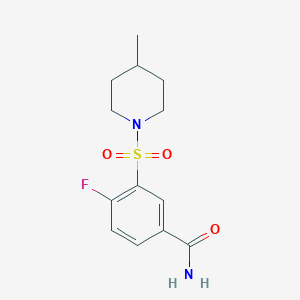 4-fluoro-3-[(4-methyl-1-piperidinyl)sulfonyl]benzamide