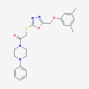 1-[({5-[(3,5-dimethylphenoxy)methyl]-1,3,4-oxadiazol-2-yl}thio)acetyl]-4-phenylpiperazine