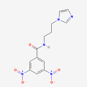 molecular formula C13H13N5O5 B4896247 N-[3-(1H-imidazol-1-yl)propyl]-3,5-dinitrobenzamide 