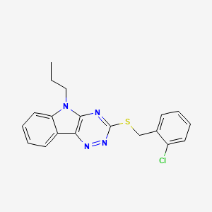 molecular formula C19H17ClN4S B4896257 3-[(2-chlorobenzyl)thio]-5-propyl-5H-[1,2,4]triazino[5,6-b]indole 
