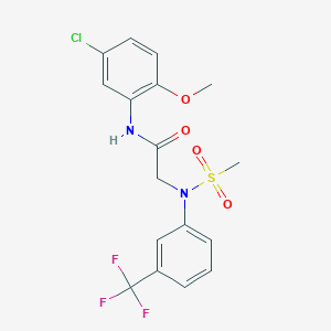 molecular formula C17H16ClF3N2O4S B4896271 N~1~-(5-chloro-2-methoxyphenyl)-N~2~-(methylsulfonyl)-N~2~-[3-(trifluoromethyl)phenyl]glycinamide 