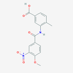 molecular formula C16H14N2O6 B4896276 3-[(4-methoxy-3-nitrobenzoyl)amino]-4-methylbenzoic acid 