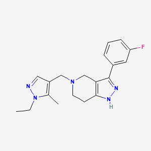 5-[(1-Ethyl-5-methylpyrazol-4-yl)methyl]-3-(3-fluorophenyl)-1,4,6,7-tetrahydropyrazolo[4,3-c]pyridine