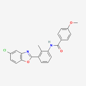 molecular formula C22H17ClN2O3 B4896296 N-[3-(5-chloro-1,3-benzoxazol-2-yl)-2-methylphenyl]-4-methoxybenzamide 