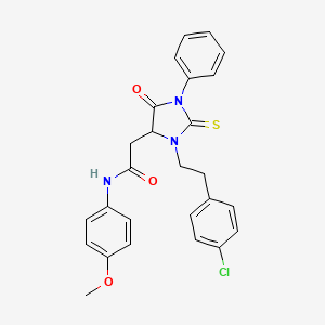 2-{3-[2-(4-chlorophenyl)ethyl]-5-oxo-1-phenyl-2-thioxoimidazolidin-4-yl}-N-(4-methoxyphenyl)acetamide