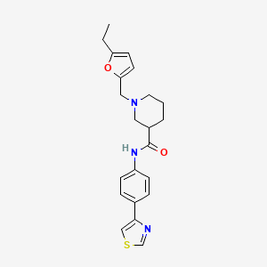 molecular formula C22H25N3O2S B4896317 1-[(5-ethyl-2-furyl)methyl]-N-[4-(1,3-thiazol-4-yl)phenyl]-3-piperidinecarboxamide 