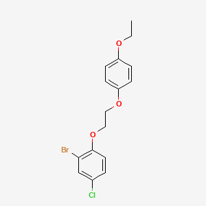 molecular formula C16H16BrClO3 B4896324 2-bromo-4-chloro-1-[2-(4-ethoxyphenoxy)ethoxy]benzene 
