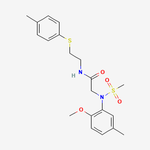 molecular formula C20H26N2O4S2 B4896330 N~2~-(2-methoxy-5-methylphenyl)-N~1~-{2-[(4-methylphenyl)thio]ethyl}-N~2~-(methylsulfonyl)glycinamide 
