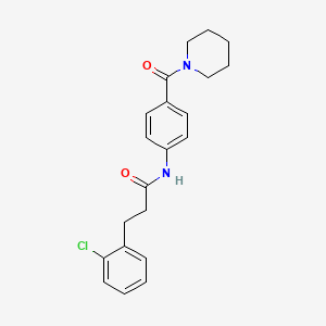 molecular formula C21H23ClN2O2 B4896339 3-(2-chlorophenyl)-N-[4-(1-piperidinylcarbonyl)phenyl]propanamide 