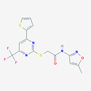 N-(5-Methyl-isoxazol-3-yl)-2-(4-thiophen-2-yl-6-trifluoromethyl-pyrimidin-2-ylsulfanyl)-acetamide