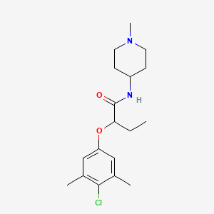 molecular formula C18H27ClN2O2 B4896366 2-(4-chloro-3,5-dimethylphenoxy)-N-(1-methyl-4-piperidinyl)butanamide 