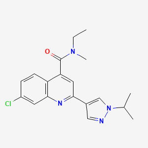 molecular formula C19H21ClN4O B4896395 7-chloro-N-ethyl-2-(1-isopropyl-1H-pyrazol-4-yl)-N-methylquinoline-4-carboxamide 