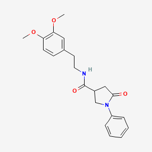 molecular formula C21H24N2O4 B4896410 N-[2-(3,4-dimethoxyphenyl)ethyl]-5-oxo-1-phenyl-3-pyrrolidinecarboxamide 