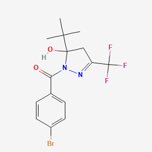 molecular formula C15H16BrF3N2O2 B4896417 1-(4-bromobenzoyl)-5-tert-butyl-3-(trifluoromethyl)-4,5-dihydro-1H-pyrazol-5-ol 