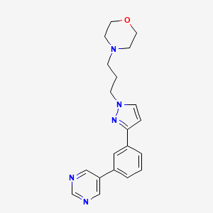 molecular formula C20H23N5O B4896423 4-(3-{3-[3-(5-pyrimidinyl)phenyl]-1H-pyrazol-1-yl}propyl)morpholine 