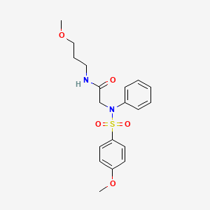 molecular formula C19H24N2O5S B4896446 N~2~-[(4-methoxyphenyl)sulfonyl]-N~1~-(3-methoxypropyl)-N~2~-phenylglycinamide 