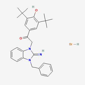 molecular formula C30H36BrN3O2 B4896455 2-(3-benzyl-2-imino-2,3-dihydro-1H-benzimidazol-1-yl)-1-(3,5-di-tert-butyl-4-hydroxyphenyl)ethanone hydrobromide 