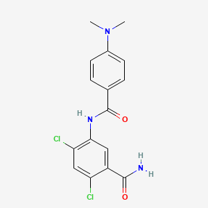 molecular formula C16H15Cl2N3O2 B4896457 2,4-dichloro-5-{[4-(dimethylamino)benzoyl]amino}benzamide 