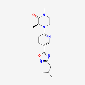 molecular formula C17H23N5O2 B4896513 (3S*)-4-[5-(3-isobutyl-1,2,4-oxadiazol-5-yl)-2-pyridinyl]-1,3-dimethyl-2-piperazinone 