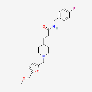 molecular formula C22H29FN2O3 B4896530 N-(4-fluorobenzyl)-3-(1-{[5-(methoxymethyl)-2-furyl]methyl}-4-piperidinyl)propanamide 