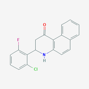 molecular formula C19H13ClFNO B4896538 3-(2-chloro-6-fluorophenyl)-3,4-dihydrobenzo[f]quinolin-1(2H)-one 