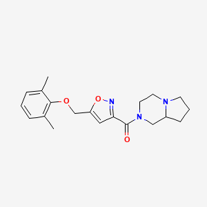 molecular formula C20H25N3O3 B4896549 2-({5-[(2,6-dimethylphenoxy)methyl]-3-isoxazolyl}carbonyl)octahydropyrrolo[1,2-a]pyrazine 