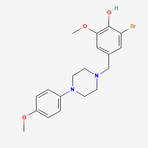 molecular formula C19H23BrN2O3 B4896583 2-bromo-6-methoxy-4-{[4-(4-methoxyphenyl)-1-piperazinyl]methyl}phenol 