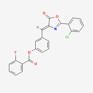molecular formula C23H13ClFNO4 B4896596 3-{[2-(2-chlorophenyl)-5-oxo-1,3-oxazol-4(5H)-ylidene]methyl}phenyl 2-fluorobenzoate 