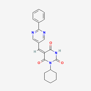 molecular formula C21H20N4O3 B4896614 1-cyclohexyl-5-[(2-phenyl-5-pyrimidinyl)methylene]-2,4,6(1H,3H,5H)-pyrimidinetrione 
