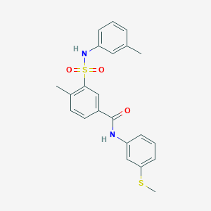 molecular formula C22H22N2O3S2 B4896622 4-methyl-3-{[(3-methylphenyl)amino]sulfonyl}-N-[3-(methylthio)phenyl]benzamide 