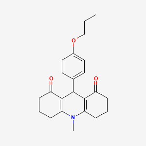 molecular formula C23H27NO3 B4896626 10-methyl-9-(4-propoxyphenyl)-3,4,6,7,9,10-hexahydro-1,8(2H,5H)-acridinedione 