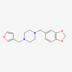1-(1,3-benzodioxol-5-ylmethyl)-4-(3-furylmethyl)piperazine