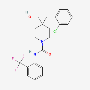 molecular formula C21H22ClF3N2O2 B4896655 4-(2-chlorobenzyl)-4-(hydroxymethyl)-N-[2-(trifluoromethyl)phenyl]-1-piperidinecarboxamide 