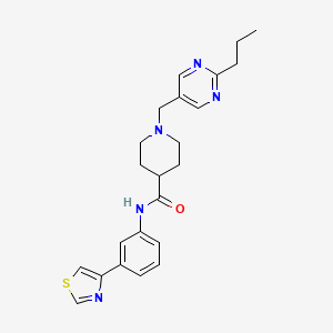 molecular formula C23H27N5OS B4896661 1-[(2-propyl-5-pyrimidinyl)methyl]-N-[3-(1,3-thiazol-4-yl)phenyl]-4-piperidinecarboxamide 