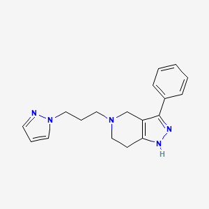 molecular formula C18H21N5 B4896670 3-phenyl-5-[3-(1H-pyrazol-1-yl)propyl]-4,5,6,7-tetrahydro-1H-pyrazolo[4,3-c]pyridine 