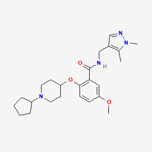 2-[(1-cyclopentyl-4-piperidinyl)oxy]-N-[(1,5-dimethyl-1H-pyrazol-4-yl)methyl]-5-methoxybenzamide
