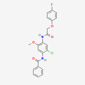 molecular formula C22H18ClFN2O4 B4896684 N-(2-chloro-4-{[(4-fluorophenoxy)acetyl]amino}-5-methoxyphenyl)benzamide 