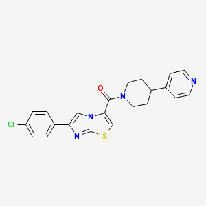 molecular formula C22H19ClN4OS B4896692 6-(4-chlorophenyl)-3-{[4-(4-pyridinyl)-1-piperidinyl]carbonyl}imidazo[2,1-b][1,3]thiazole 