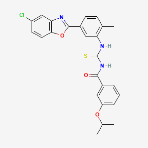 molecular formula C25H22ClN3O3S B4896698 N-({[5-(5-chloro-1,3-benzoxazol-2-yl)-2-methylphenyl]amino}carbonothioyl)-3-isopropoxybenzamide 