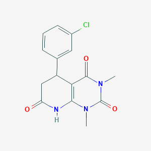 molecular formula C15H14ClN3O3 B4896702 5-(3-chlorophenyl)-1,3-dimethyl-5,8-dihydropyrido[2,3-d]pyrimidine-2,4,7(1H,3H,6H)-trione 