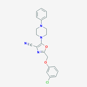 2-[(3-Chlorophenoxy)methyl]-5-(4-phenyl-1-piperazinyl)-1,3-oxazole-4-carbonitrile