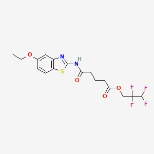 molecular formula C17H18F4N2O4S B4896722 2,2,3,3-tetrafluoropropyl 5-[(5-ethoxy-1,3-benzothiazol-2-yl)amino]-5-oxopentanoate 