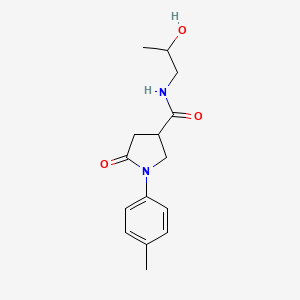 molecular formula C15H20N2O3 B4896728 N-(2-hydroxypropyl)-1-(4-methylphenyl)-5-oxo-3-pyrrolidinecarboxamide 