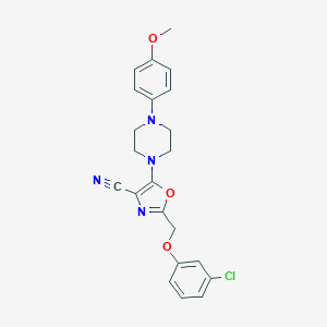 2-[(3-Chlorophenoxy)methyl]-5-[4-(4-methoxyphenyl)-1-piperazinyl]-1,3-oxazole-4-carbonitrile